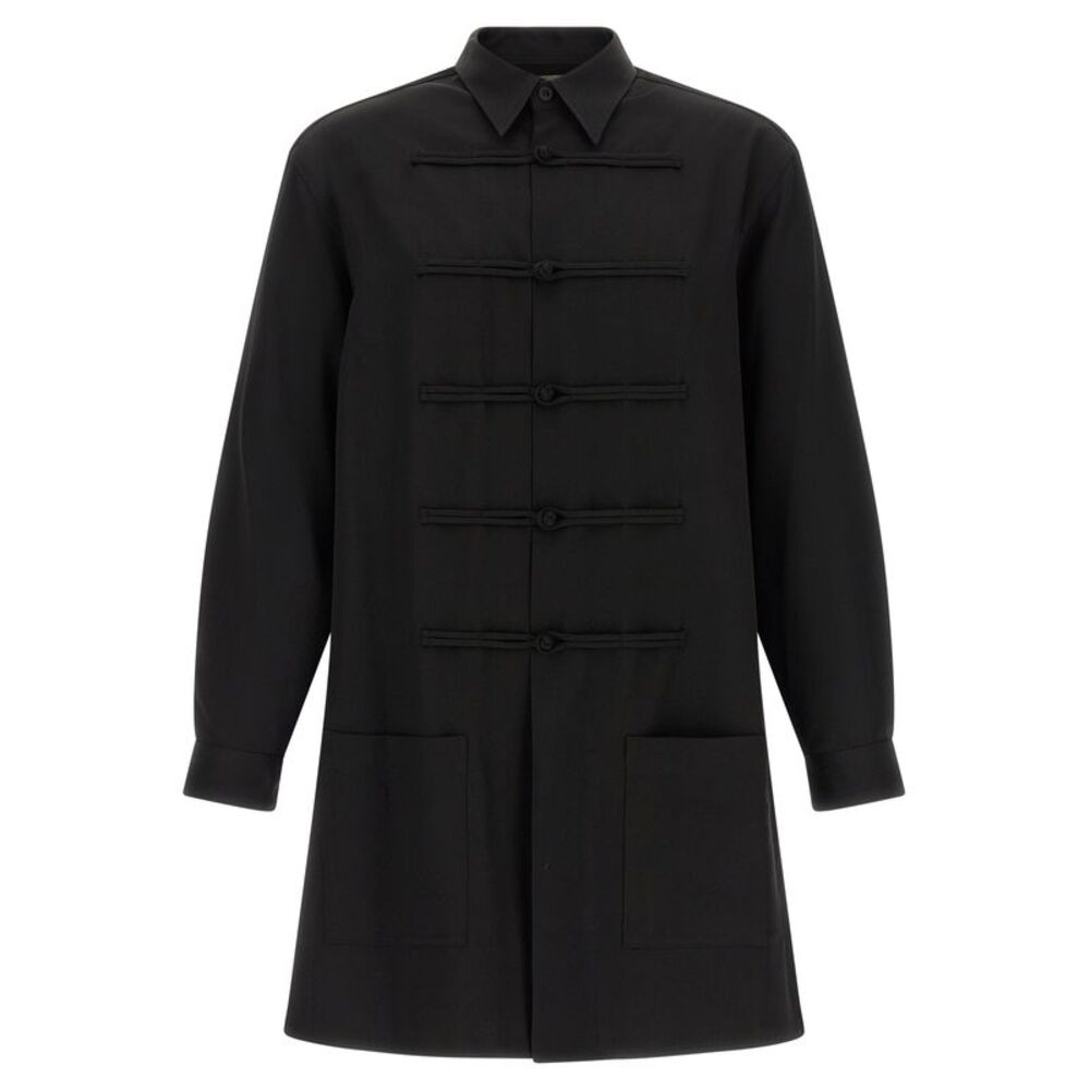Yohji Yamamoto Black Wool Men's Blouse